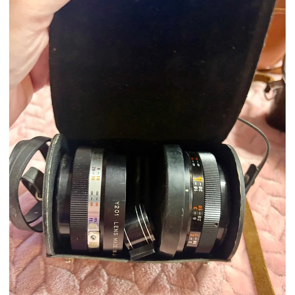 Vintage Minolta SR-2 35mm SLR Film Camera with 55mm f/1.8 Lens & Cases